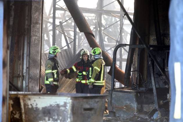 Russia strikes industrial facility in Kyiv region State Emergency Service rescue workers respond to a fire at a civilian industrial and logistics facility in Vyshneve, Bucha district, Kyiv region, Ukraine, on August 1, 2026. The facility was damaged by an overnight attack. Vyshneve Kyiv region Ukraine  Copyright: xVolodymyrxTarasovx originalFilename: ukrinform-russiast260801_npnXO.jpg