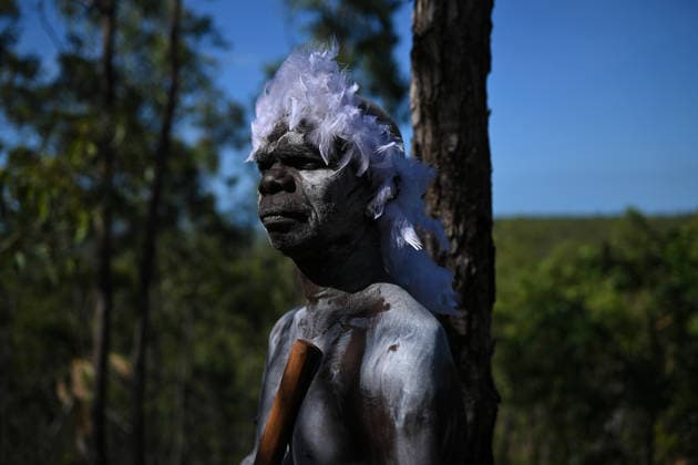 GARMA FESTIVAL, Ian Gurruwiwi, senior leader of the Galpu Clan poses for a photo during the 26th annual Garma Festival in Gulkula, Northern Territory, Saturday, August 1, 2026. The Garma Festival takes place on the remote northeast Arnhem Land, celebrating Yolngu culture and customs in a four-day event hosted by the Yothu Yindi Foundation. ( NO ARCHIVING - VISUALS FROM THE YYF GARMA 26TH ANNIVERSARY ARE STRICTLY FOR NEWS AND CURRENT AFFAIRS COVERAGE ONLY. VISUALS MUST NOT BE USED FOR PROMOTIONAL, ADVERTISING, COMMERCIAL, FUNDRAISING OR ANY OTHER PURPOSE Gulkula Ceremonial Site Northern Territory Australia  Copyright: xJamesxRossx 20260802174706031908