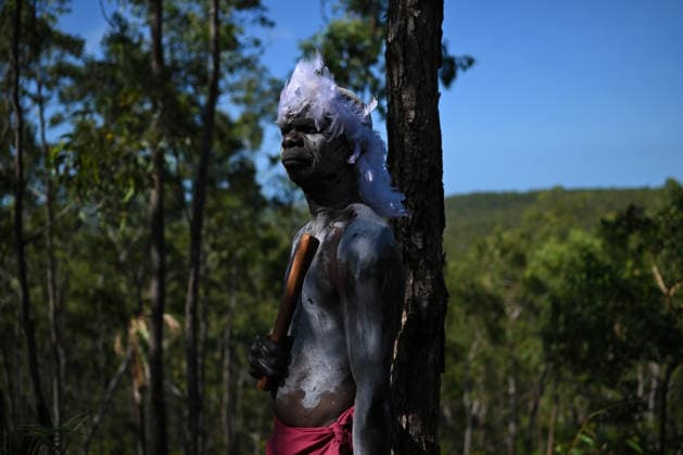 GARMA FESTIVAL, Ian Gurruwiwi, senior leader of the Galpu Clan poses for a photo during the 26th annual Garma Festival in Gulkula, Northern Territory, Saturday, August 1, 2026. The Garma Festival takes place on the remote northeast Arnhem Land, celebrating Yolngu culture and customs in a four-day event hosted by the Yothu Yindi Foundation. ( NO ARCHIVING - VISUALS FROM THE YYF GARMA 26TH ANNIVERSARY ARE STRICTLY FOR NEWS AND CURRENT AFFAIRS COVERAGE ONLY. VISUALS MUST NOT BE USED FOR PROMOTIONAL, ADVERTISING, COMMERCIAL, FUNDRAISING OR ANY OTHER PURPOSE Gulkula Ceremonial Site Northern Territory Australia  Copyright: xJamesxRossx 20260802196526605935