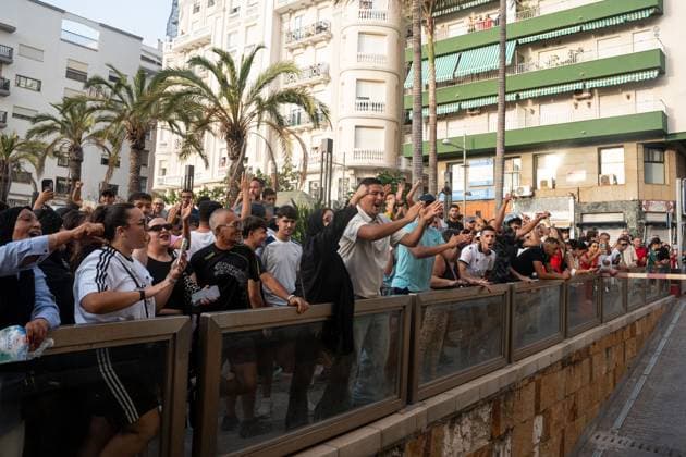 August 1, 2026, Ceuta, Spain: CEUTA, Spain Ã¢â‚¬ August 1, 2026: Demonstrators gather in Ceuta to protest against far-right groups following calls for an anti-immigration rally after the arrival of tens of thousands of migrants. Authorities blocked the entry of members of the group NoÂºcleo Nacional, while activist Alvise Po rez entered the city and later left under police escort. Ceuta Spain - ZUMAq101 20260801_zna_q101_216 Copyright: xMarioxMoroÂ³Nx