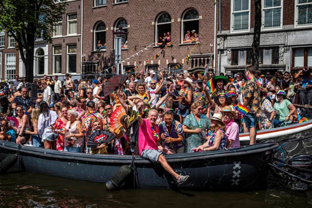 August 1, 2026, Amsterdam, North Holland, Netherlands: August 1, 2026, Amsterdam, the Netherlands. Hundreds of thousands of spectators joined the 30th edition of the Pride Canal Parade, the highlight of WorldPride Amsterdam 2026. This yearÃ¢â‚¬â ¢s parade also included the WorldPride Stadium grandstand, with seating for approximately 10,000 people to watch as floats pass. Amsterdam Netherlands - ZUMAp202 20260801_zip_p202_060 Copyright: xJamesxPetermeierx