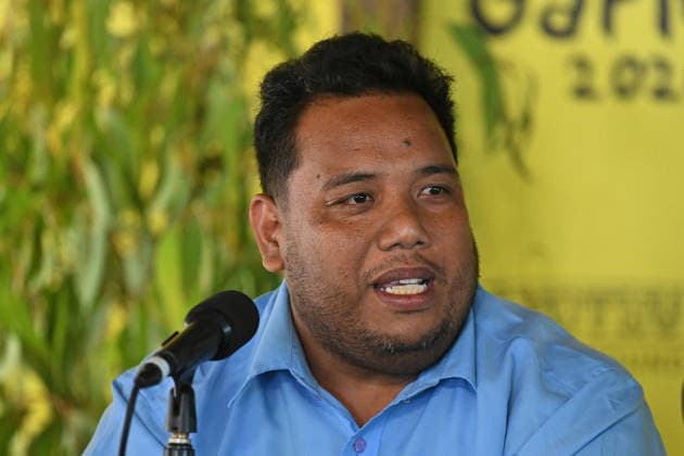 GARMA FESTIVAL, Harry Tekaiti, Minister for Culture and Internal Affairs of Kiribati speaks on the International Voices panel as part of the key forum during the 26th annual Garma Festival in Gulkula, Northern Territory, Saturday, August 1, 2026. The Garma Festival takes place on the remote northeast Arnhem Land, celebrating Yolngu culture and customs in a four-day event hosted by the Yothu Yindi Foundation. ( NO ARCHIVING - VISUALS FROM THE YYF GARMA 26TH ANNIVERSARY ARE STRICTLY FOR NEWS AND CURRENT AFFAIRS COVERAGE ONLY. VISUALS MUST NOT BE USED FOR PROMOTIONAL, ADVERTISING, COMMERCIAL, FUNDRAISING OR ANY OTHER PURPOSE Gulkula Ceremonial Site Northern Territory Australia  Copyright: xJamesxRossx 20260802129940063826
