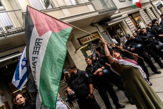 August 1, 2026, Berlin, Germany: BERLIN, Germany Ã¢â‚¬ August 2026: Thousands of people march through the Prenzlauer Berg district of Berlin in solidarity with Palestine and against the ongoing war in Gaza. The demonstration, attended by families, children, and elderly participants, took place under heavy police presence. A counter-demonstration was also held by pro-Zionist groups, with police monitoring both gatherings. Berlin Germany - ZUMAq101 20260801_zna_q101_249 Copyright: xAndro SxTrujillox