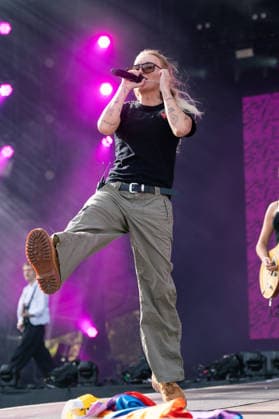 August 1, 2026, Brighton, United Kingdom: Georgia Claire Flipo known as G:Flip performs during the 2026 Brighton & Hove Pride parade. Brighton United Kingdom - ZUMAs197 20260801_aaa_s197_188 Copyright: xLounisxTiarx