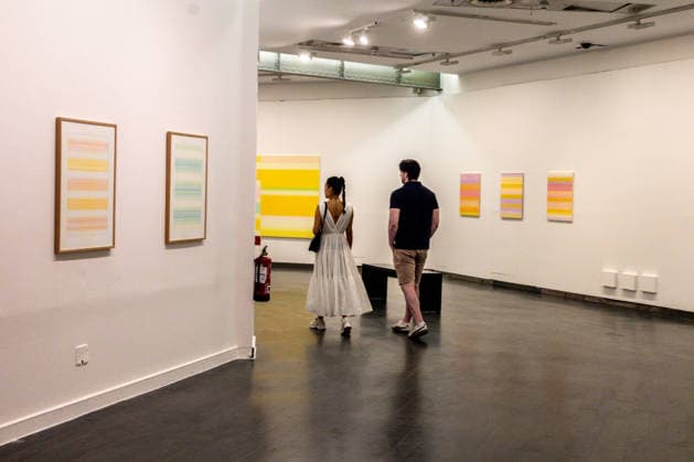 Exhibition: The Slowness of Light: María Lara, Madrid. Several people visit the exhibition The Slowness of Light: María Lara at CentroCentro on August 2, 2026, in Madrid, Spain. Artist María Lara Loja, born in Granada in 1940, brings together nearly 40 works in this exhibition—including paintings and drawings—that span her career over the last twenty-five years. AUGUST 2, 2026, Madrid, Spain  Copyright: xRicardoxRubiox 7699106