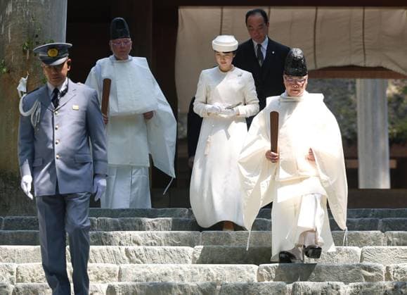 Princess Aiko visits Ise Jingu shrine Japanese Princess Aiko visits Ise Jingu shrine in Ise, Mie Prefecture, central Japan, on Aug. 2, 2026. (Pool photo)  A14AA0005624813P