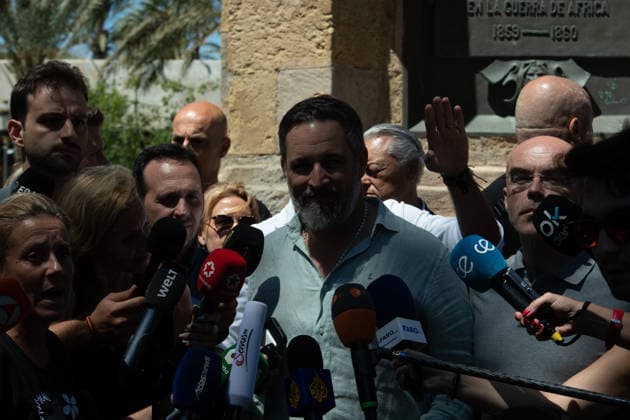 August 2, 2026, Madrid, Madrid, Spain: Santiago Abascal, leader of SpainÃ¢â‚¬â ¢s far-right Vox party, has arrived in Ceuta today alongside regional party president Juan Sergio Redondo to assess the severe border crisis on the ground. Madrid Spain  - ZUMAd308 20260802_zsp_d308_068 Copyright: xJuanxCarlosxLucasx