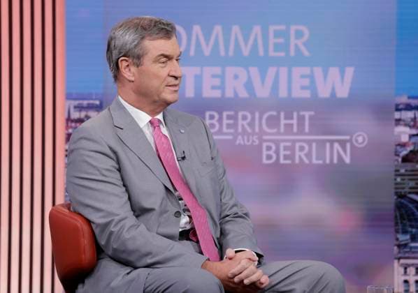 CSU-Vorsitzender Markus Söder, Deutschland, Berlin, ARD-Sommerinterview mit CSU-Vorsitzender Markus Söder *** CSU Chairman Markus Söder, Germany, Berlin, ARD Summer Interview with CSU Chairman Markus Söder