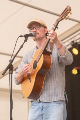 George Boomsma in concert at Cambridge Folk Festival at Cherry Hinton Hall Park, Cambridge, UK Cambridge, UK, 2 August, 2026. George Boomsma in concert at Cambridge Folk Festival. Pictured left to right, George Boomsma., Credit:Stephen Keable Avalon UK, Cambridgeshire, Cambridge, Cherry Hinton Hall Park  Copyright: xStephenxKeablex xAvalonx 1120274894