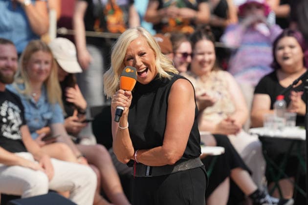 ZDF-Fernsehgarten 2026. Andrea (Kiwi) Kiewel im ZDF Fernsehgarten mit dem Motto Rock im Garten am 02.08.2026 in Mainz. Mainz ZDF Fernsehgarten Rheinland-Pfalz *** ZDF Fernsehgarten 2026: Andrea Kiwi Kiewel on ZDF Fernsehgarten with the theme Rock in the Garden on August 2, 2026, in Mainz, Rhineland-Palatinate, ZDF Fernsehgarten