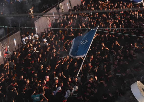 Arbaeen commemorations in Karbala KARBALA, IRAQ - AUGUST 2: Shiite Muslims gather between the shrines of Imam Hussein and his brother, Imam Abbas, to take part in mourning processions during the annual Arbaeen commemorations in Karbala, Iraq, on August 2, 2026. Arbaeen marks the 40th day after Ashura and commemorates the 7th-century martyrdom of Hazrat Hussein, the grandson of Prophet Muhammad, along with 72 of his companions at the Battle of Karbala. Millions of local and international pilgrims converge on the holy city each year to participate in the rituals, which are marked by lamentations and the recitation of elegies. Murtadha Al-Sudani Anadolu Karbala Iraq. Editorial use only. Please get in touch for any other usage.  Copyright: x2026xAnadoluxMurtadhaxAl-Sudanix