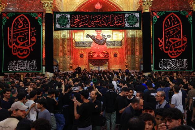 Arbaeen commemorations in Karbala KARBALA, IRAQ - AUGUST 2: Shiite Muslims gather between the shrines of Imam Hussein and his brother, Imam Abbas, to take part in mourning processions during the annual Arbaeen commemorations in Karbala, Iraq, on August 2, 2026. Arbaeen marks the 40th day after Ashura and commemorates the 7th-century martyrdom of Hazrat Hussein, the grandson of Prophet Muhammad, along with 72 of his companions at the Battle of Karbala. Millions of local and international pilgrims converge on the holy city each year to participate in the rituals, which are marked by lamentations and the recitation of elegies. Murtadha Al-Sudani Anadolu Karbala Iraq. Editorial use only. Please get in touch for any other usage.  Copyright: x2026xAnadoluxMurtadhaxAl-Sudanix