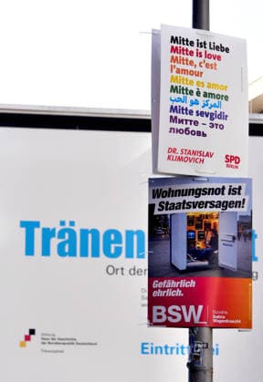02.07.2026, Berlin - Deutschland. Wahlplakate zur Wahl in Berlin im September 2026. *** July 2, 2026, Berlin, Germany: Campaign posters for the September 2026 election in Berlin