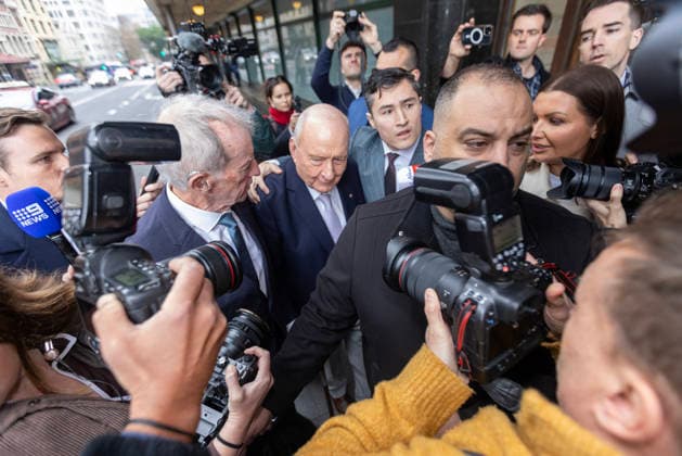 ALAN JONES COURT, Former radio broadcaster Alan Jones arrives at Downing Centre Local Court in Sydney, Monday, August 3, 2026. Former radio broadcaster Alan Jones faces 35 charges related to a series of alleged sexual touching incidents against nearly a dozen men between 2001 and 2019. ( NO ARCHIVING Sydney New South Wales Australia  Copyright: xDamianxShawx 20260803162764326769