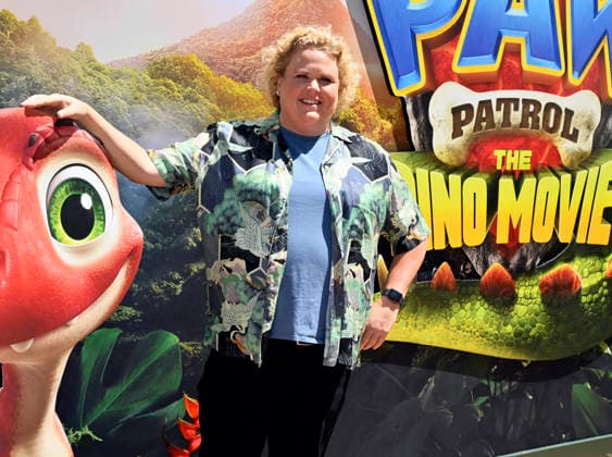 Cast member Fortune Feimster attends the global premiere of the computer animated animal adventure Paw Patrol: The Dino Movie at the Paramount Picture Studio lot in Los Angeles on Sunday, August 2, 2026. Storyline: The Paw Patrol lands on a mysterious dinosaur island after a storm, where they meet Rex, a stranded pup. When Humdinger s reckless mining triggers a volcano, the team faces their biggest rescue mission yet to save the island.  LAP2026080219 JIMxRUYMEN