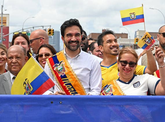 August 2, 2026, New York, New York, USA: August 2, 2026 - New York, NY, USA -NYC Mayor Zohran Mamdani leads the Annual Ecuadorian Independence Day Parade on Northern Blvd. in Woodside, Queens. Thousands of spectators fill both sides of the route along the way. (Andrea RENAULT Zuma Press) New York USA - ZUMAg115 20260802_faf_g115_028 Copyright: xAndreaxRenaultx
