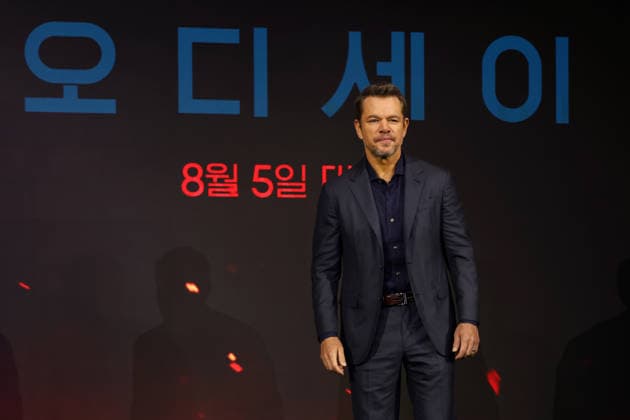 Nolan, Damon, Theron, Thomas attend press conference for The Odyssey in Seoul American actor Matt Damon poses for photos during a press conference for the film The Odyssey in Seoul, South Korea, on August 03, 2026. The epic fantasy, based on Homer s ancient Greek poem, follows the hero Odysseus on his perilous journey home after the Trojan War. Seoul South Korea  Copyright: xMatrixxImages JungxUi-Chelx