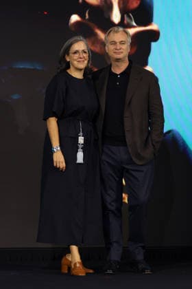 Nolan, Damon, Theron, Thomas attend press conference for The Odyssey in Seoul British film producer Emma Thomas (L) and British-American film director Christopher Nolan pose for photos during a press conference for the film The Odyssey in Seoul, South Korea, on August 03, 2026. The epic fantasy, based on Homer s ancient Greek poem, follows the hero Odysseus on his perilous journey home after the Trojan War. Seoul South Korea  Copyright: xMatrixxImages JungxUi-Chelx