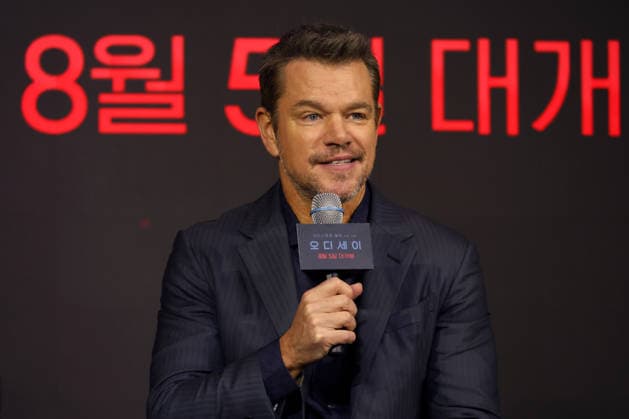 Nolan, Damon, Theron, Thomas attend press conference for The Odyssey in Seoul Actor Matt Damon speaks during a press conference for the film The Odyssey in Seoul, South Korea, on August 03, 2026. The epic fantasy, based on Homer s ancient Greek poem, follows the hero Odysseus on his perilous journey home after the Trojan War. Seoul South Korea  Copyright: xMatrixxImages JungxUi-Chelx