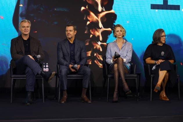 Nolan, Damon, Theron, Thomas attend press conference for The Odyssey in Seoul (L-R) Director Christopher Nolan, actor Matt Damon, actress Charlize Theron, and producer Emma Thomas listen to questions from reporters during a press conference for the film The Odyssey in Seoul, South Korea, on August 03, 2026. The epic fantasy, based on Homer s ancient Greek poem, follows the hero Odysseus on his perilous journey home after the Trojan War. Seoul South Korea  Copyright: xMatrixxImages JungxUi-Chelx