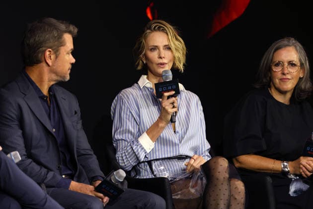 Nolan, Damon, Theron, Thomas attend press conference for The Odyssey in Seoul Actress Charlize Theron (C) speaks during a press conference for the film The Odyssey in Seoul, South Korea, on August 03, 2026. The epic fantasy, based on Homer s ancient Greek poem, follows the hero Odysseus on his perilous journey home after the Trojan War. Seoul South Korea  Copyright: xMatrixxImages JungxUi-Chelx