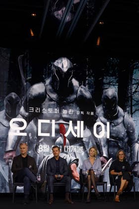 Nolan, Damon, Theron, Thomas attend press conference for The Odyssey in Seoul (L-R) Director Christopher Nolan, actor Matt Damon, actress Charlize Theron, and producer Emma Thomas listen to questions from reporters during a press conference for the film The Odyssey in Seoul, South Korea, on August 03, 2026. The epic fantasy, based on Homer s ancient Greek poem, follows the hero Odysseus on his perilous journey home after the Trojan War. Seoul South Korea  Copyright: xMatrixxImages JungxUi-Chelx