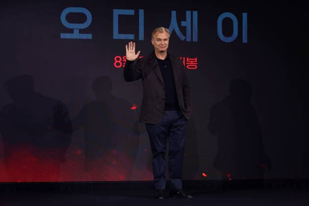 Nolan, Damon, Theron, Thomas attend press conference for The Odyssey in Seoul British-American director Christopher Nolan poses for photos during a press conference for the film The Odyssey in Seoul, South Korea, on August 03, 2026. The epic fantasy, based on Homer s ancient Greek poem, follows the hero Odysseus on his perilous journey home after the Trojan War. Seoul South Korea  Copyright: xMatrixxImages JungxUi-Chelx