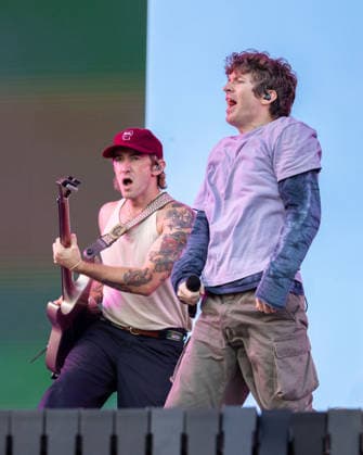 August 2, 2026, Chicago, Illinois, USA: PAT MCCRORY and BRENDAN YATES of Turnstile during the Lollapalooza Music Festival at Grant Park in Chicago, Illinois Chicago USA  - ZUMAs135 20260802_zap_s135_110 Copyright: xDanielxDeSloverx