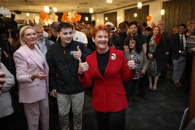 PAULINE HANSON MEET THE CANDIDATES, Pauline Hanson at a venue in Hawthorn, to Meet One Nation Candidates at a function in Melbourne, Monday, August 3, 2026. ( NO ARCHIVING MELBOURNE VICTORIA AUSTRALIA  Copyright: xDAVIDxCROSLINGx 20260803136335403806