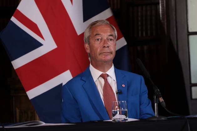 . 03 08 2026. London, United Kingdom. Reform UK Press Conference. Reform UK hold press conference in Westminster with party leader Nigel Farage and Zia Yusuf.  xMartynxWheatleyx xi-Imagesx IIM-26936-0018
