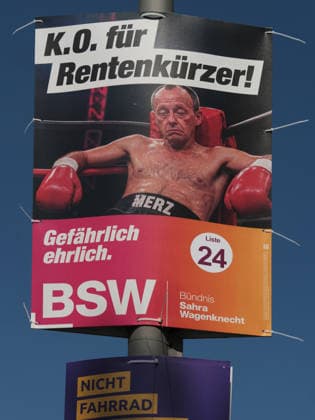 Wahlplakat GER, Berlin, 20260803, Wahlplakat , Landtagswahl, Landtagswahlen, BSW, Sahra Wagenknecht *** Election poster GER, Berlin, 20260803, Election poster, State election, State elections, BSW, Sahra Wagenknecht