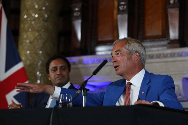August 3, 2026, London, England, United Kingdom: Reform UK Leader NIGEL FARAGE speaks during a press conference at the Royal Horseguards Hotel in London, where Reform UK announced its proposed Operation Fortress plan aimed at tackling small boat crossings by deploying the Royal Navy. London United Kingdom  - ZUMAa279 20260803_zsp_a279_025 Copyright: xZeynepxDemirxAslimx