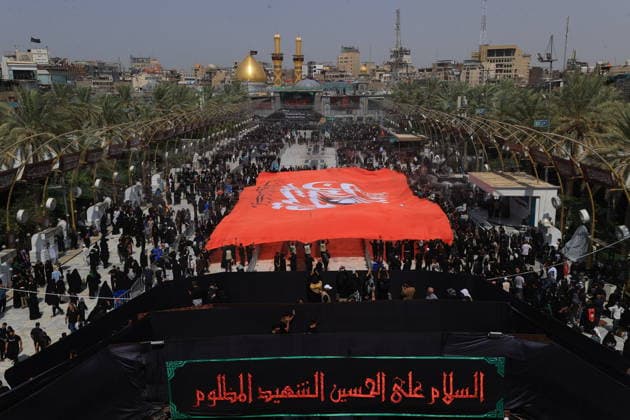 Arbaeen commemorations held in Iraq KARBALA, IRAQ - AUGUST 3: Thousands of pilgrims attend the Arbaeen commemorations marking the 40th day after the martyrdom of Imam Hussein, the grandson of the Prophet Muhammad, and his 72 companions, visited the Imam Hussein Shrine visiting in Karbala, Iraq, on August 3, 2026. Murtadha Al-Sudani Anadolu Karbala Iraq. Editorial use only. Please get in touch for any other usage.  Copyright: x2026xAnadoluxMurtadhaxAl-Sudanix