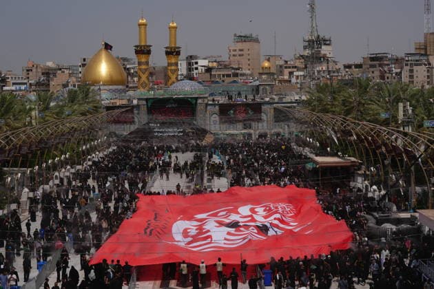 Arbaeen commemorations held in Iraq KARBALA, IRAQ - AUGUST 3: Thousands of pilgrims attend the Arbaeen commemorations marking the 40th day after the martyrdom of Imam Hussein, the grandson of the Prophet Muhammad, and his 72 companions, visited the Imam Hussein Shrine visiting in Karbala, Iraq, on August 3, 2026. Murtadha Al-Sudani Anadolu Karbala Iraq. Editorial use only. Please get in touch for any other usage.  Copyright: x2026xAnadoluxMurtadhaxAl-Sudanix