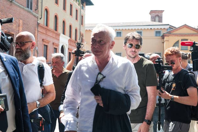 IPA87213272 - Milan: Don Mazzi™s Funeral at the Basilica of Sant™Ambrogio. Pictured: Lele Mora  Copyright: xFrancescoxEnriquezx xPoolxEnriquezxPiaggesix 87213272