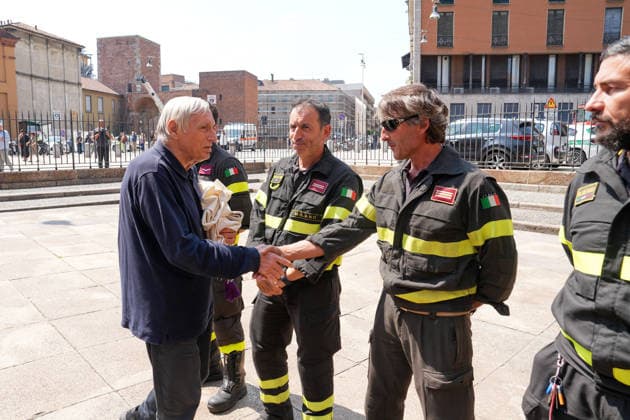 IPA87213972 - Milan: Don Mazzi™s Funeral at the Basilica of Sant™Ambrogio Pictured: Don Luigi Ciotti  Copyright: xDuilioxPiaggesix xPoolxEnriquezxPiaggesix 87213972