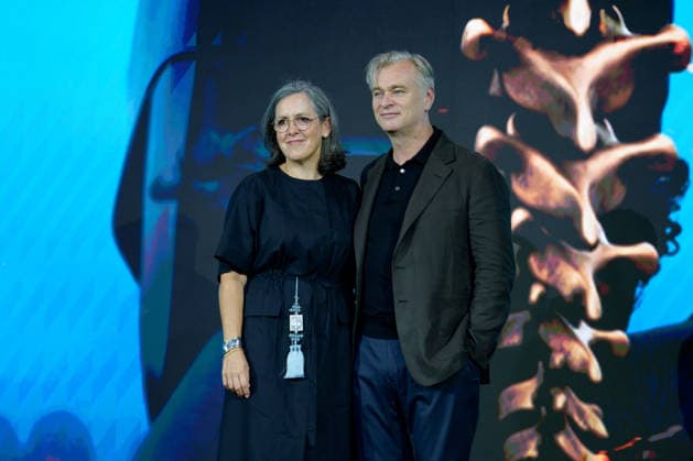 The Odyssey film press conference SEOUL, SOUTH KOREA, AUGUST 03: producer Emma Thomas, director Christopher Nolan pose for photographs during The Odyssey film press conference at Four Seasons Hotel Seoul in Seoul, South Korea, on August 3, 2026. Seoul Four Seasons Hotel Seoul South Korea 8281_287403 Copyright: xStevexChoxKyewoongx