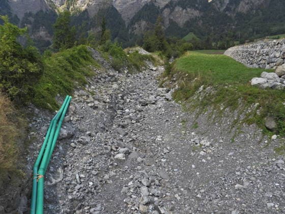 04.08.2026 Schweiz Lanwirtschaft,Trockenheit ,Wassermangel .Die Schweiz trocknet aus. Bild ,Ausgetrockneter Bergbach *** August 4, 2026 Switzerland: Agriculture, Drought, Water Shortage; Switzerland Is Drying Up; Image: Dried-Up Mountain Stream 