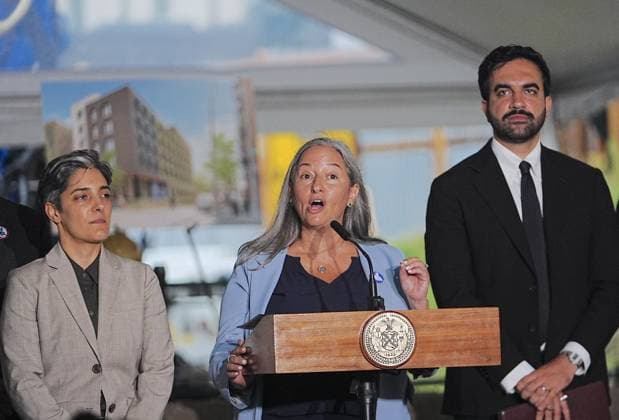 Mayor Mamdani breaks ground on an affordable housing project in the Bronx NEW YORK, UNITED STATES- AUGUST 3: Jennifer Mitchell, President and Chief Executive Officer of The Doe Fund, speaks during the groundbreaking ceremony for the Casanova Residence in the Bronx borough of New York City on Monday, Aug. 3, 2026. The new facility will serve as a supportive and affordable housing development for the community. Selcuk Acar Anadolu New York United States. Editorial use only. Please get in touch for any other usage.  Copyright: x2026xAnadoluxSelcukxAcarx
