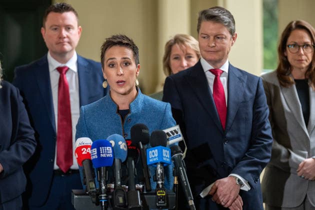 GOVERNMENT SWEARING IN DOORSTOP, Deputy Premier of Victoria Gabrielle Williams speaks during a Doorstop following the swearing-in of Ministers in the Ben Carroll Government at Government House in Melbourne, Tuesday, August 4, 2026. ( NO ARCHIVING MELBOURNE VICTORIA AUSTRALIA  Copyright: xJAYxKOGLERx 20260804185302348990
