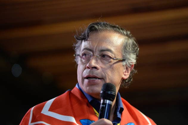 August 3, 2026, Bogota, Bogota D.C, Colombia: Colombian president Gustavo Petro speaks during a press conference and unveils his presidential portrait painted by Jaime Rojas at Casa de Narino in Bogota, Colombia on August 3, 2026 days before Petro leaves office. Photo bt: Long Visual Press Bogota Colombia - ZUMAvp1_ 20260803_zia_vp1_006 Copyright: xSebastianxBarrosx