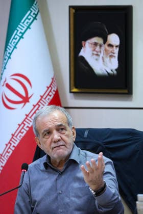 Iranian President Masoud Pezeshkian TEHRAN, IRAN - AUGUST 03: RESTRICTIONS: NO Access Israel Media Persian Language TV Stations Outside Iran Strictly No Access BBC Persian VOA Persian Manoto TV Iran International TV (----EDITORIAL USE ONLY MANDATORY CREDIT - IRANIAN PRESIDENCY HANDOUT - NO MARKETING NO ADVERTISING CAMPAIGNS - DISTRIBUTED AS A SERVICE TO CLIENTS----) Iranian President Masoud Pezeshkian delivers remarks as he attends National Family Medicine Program Ceremony in Tehran, Iran on August 03, 2026. Iranian Presidency Handout Anadolu Tehran Iran. Editorial use only. Please get in touch for any other usage.  Copyright: x2026xAnadoluxIranianxPresidencyx xHandoutx