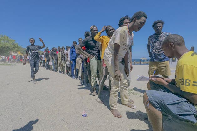 Migrant crisis in Cueta 03.08.2026. 03 08 26..An unprecedented border crisis has hit the Spanish North African enclave of Ceuta, where an estimated 60,000 migrants crossed from Morocco.  Copyright: xIanxWhittakerx NINTCHDBPICT001099188601