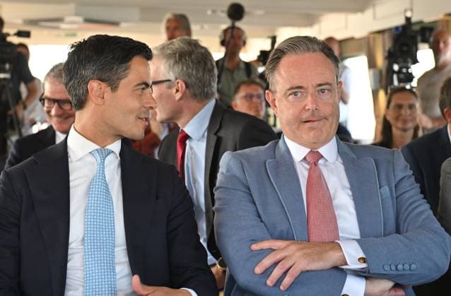 Inauguration Of The Brabo Project LILLO, BELGIUM - AUGUST 04: Belgian Prime Minister Bart De Wever and Dutch Minister-President Rob Jetten are present at the Launch of the Brabo project and signing of a cooperation agreement between Elia and TenneT .At the Port of Antwerp, Elia and TenneT are celebrating the successful completion of the Brabo project, one of the most significant investments in Belgium s high-voltage grid over the past decade. ..(LUH)..on August 04, 2026 in Lillo, Belgium, 04 08 2026 Lillo Belgium  Copyright: xBertxVanxDenxBrouckex