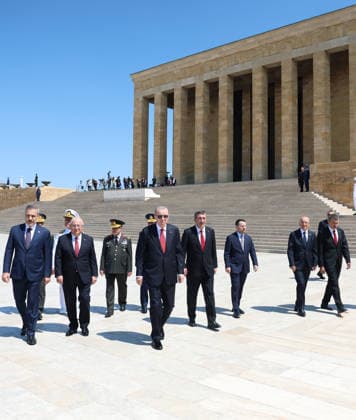 Turkish President Recep Tayyip Erdogan visits Anitkabir ANKARA, TURKIYE – AUGUST 4: (----EDITORIAL USE ONLY - MANDATORY CREDIT - TURKISH PRESIDENCY MURAT KULA HANDOUT - NO MARKETING NO ADVERTISING CAMPAIGNS - DISTRIBUTED AS A SERVICE TO CLIENTS----) Members of the Supreme Military Council (YAS), chaired by Turkish President Recep Tayyip Erdogan, visit Anitkabir, the mausoleum of the founder of the Republic of Turkiye, Mustafa Kemal Ataturk, in Ankara, Turkiye, on August 4, 2026. Following Turkish President Recep Tayyip Erdogan s taking his place at the head of the Lion Road, the ceremony began with the participation of Vice President Cevdet Yilmaz, Minister of National Defense Yasar Guler, Minister of Justice Akin Gurlek, Minister of  Copyright: x2026xAnadoluxTurkishxPresidency MuratxKulax