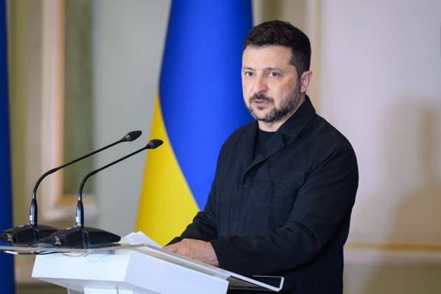 Zelenskyy attends meeting of Ukrainian diplomatic missions in Kyiv Ukrainian President Volodymyr Zelenskyy attends a meeting of heads of Ukraine s diplomatic missions abroad in Kyiv, Ukraine, on August 3, 2026. The meeting comes as Ukraine continues efforts to rally international support in its war with Russia, alongside changes introduced by Zelenskyy within the diplomatic service and state institutions. Photo by PRESIDENT OF UKRAINE apaimages Ukraine Ukraine Ukraine 030826_Ukraine_UPO_00(9).jpeg Copyright: xapaimagesxPRESIDENTxOFxUKRAINEx xapaimagesx