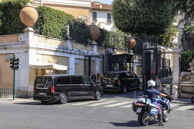 Lebanon, Israel open 7th round of direct negotiations in Rome ROME, ITALY - AUGUST 04: A motorcade enters the U.S. Embassy in Rome on August 4, 2026. Lebanon and Israel began the seventh round of U.S.-mediated direct negotiations, scheduled to run through Thursday, August 6, following talks held in Rome on June 14 and 15. Riccardo De Luca Anadolu Rome Italy. Editorial use only. Please get in touch for any other usage.  Copyright: x2026xAnadoluxRiccardoxDexLucax