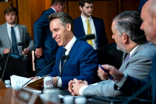 Sen. Josh Hawley, R-MO, departs after a Senate Judiciary Committee business meeting to vote on Acting Attorney General Todd Blanche s nomination to be Attorney General at the U.S. Capitol in Washington, DC on Tuesday, August 4, 2026. Blanche s nomination had been held up over concerns from Sen. John Cornyn, R-TX, and Sen. Thom Tillis, R-NC, but they reached a deal to end the standoff after Blanche agreed to withhold President Donald Trump s $1.8 billion anti-weaponization fund. The committee voted 12-10 on party lines to advance his nomination.  WAP20260804341 BONNIExCASH