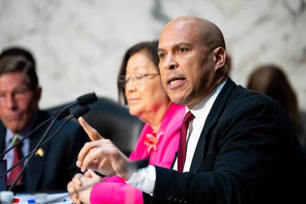 Sen. Cory Booker UNITED STATES - AUGUST 4: Sen. Cory Booker, D-N.J., speaks before the Senate Judiciary Committee vote to move the nomination of Acting Attorney General Todd Blanche out of committee in the Hart Senate Office Building on Tuesday, Aug 4, 2026. (Bill Clark CQ Roll Call) Washington DC United States EDITORIAL USE ONLY Copyright: x 2026xCQxRollxCallx BillxClarkx rollcallpix172349