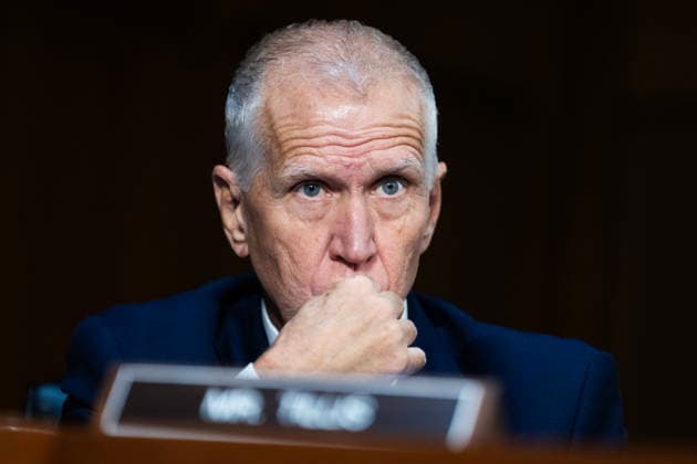 Todd Blanche Mark Up TW UNITED STATES - AUGUST 4: Sen. Thom Tillis, R-N.C., attends the Senate Judiciary Committee mark up on the nomination of Todd Blanche to be attorney general, in Hart building on Tuesday, August 4, 2026. (Tom Williams CQ Roll Call) Washington DC United States EDITORIAL USE ONLY Copyright: x2026xCQ-RollxCall,xInc.x TomxWilliamsx rollcallpix172344